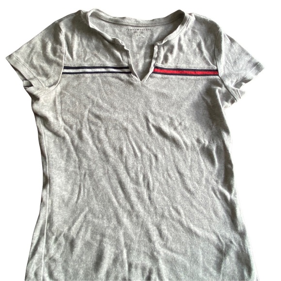 {Tommy Hilfiger} Women's Split-Neck T-Shirt - Picture 3 of 7